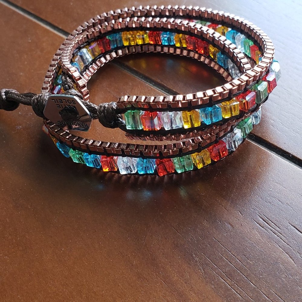 Multi-colored beaded Wrap Bracelet